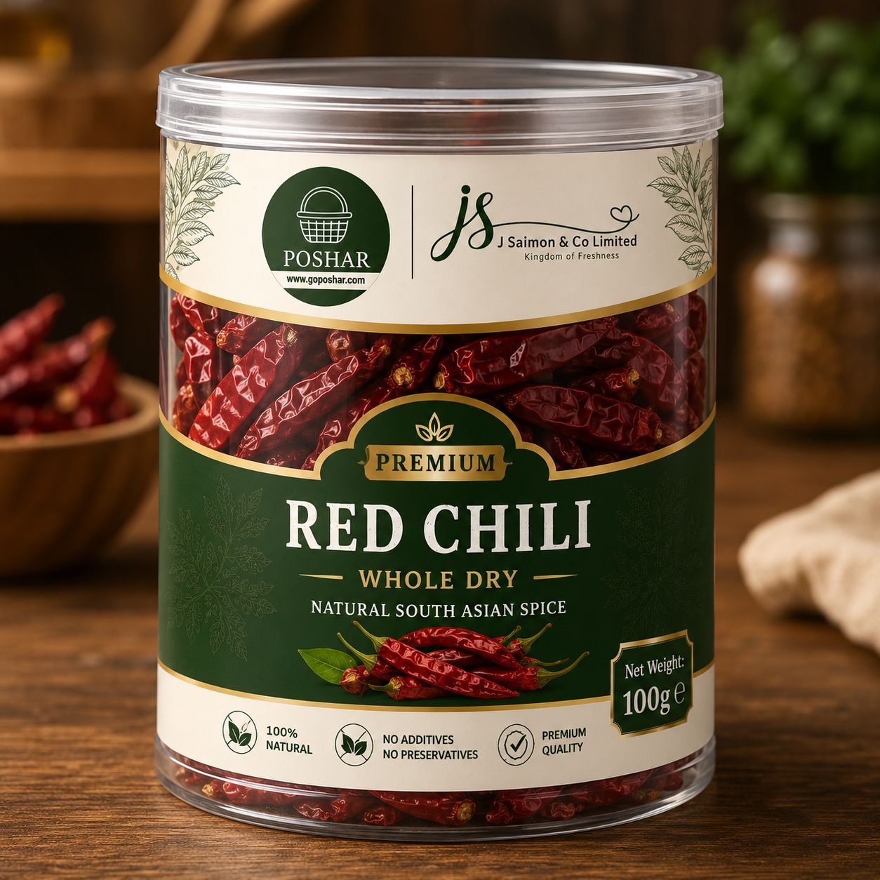 Red Chili Whole Dry packaged product